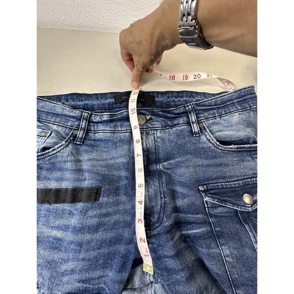 Men’s Jordan Craig Denim Jeans Legacy Edition Sean stacked Distressed Cargo38x36 - Picture 4 of 16